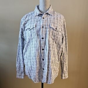 Orvis Navy and White Checkered Shirt